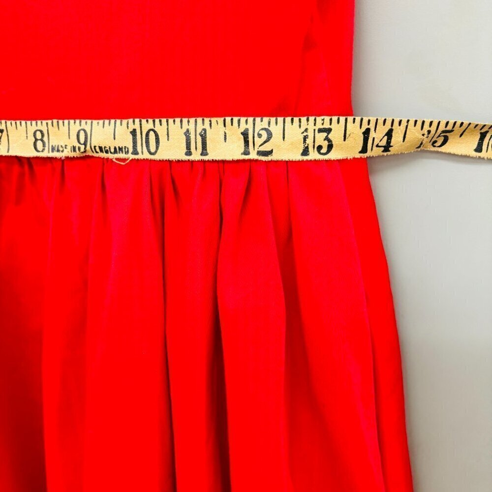 Hearts & Roses Red Black Tea Length Dress 50s VTG Rockabilly Style US 8 Retro - Picture 11 of 14